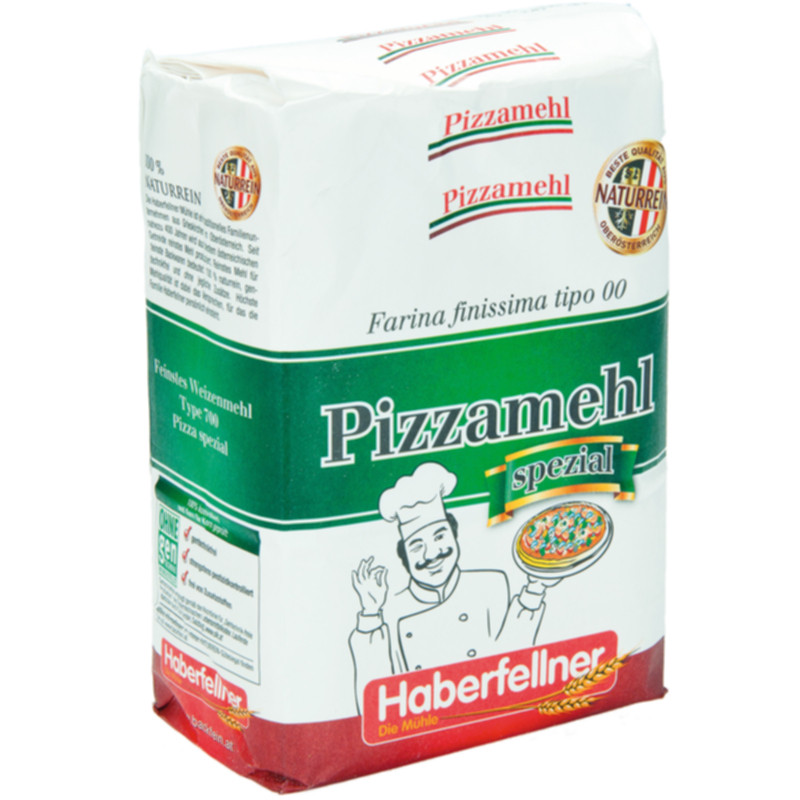 Haberfellner Pizzamehl Type 700 1 kg Qualitätsmehl für hausgemachte Pizza und italienische Spezialitäten